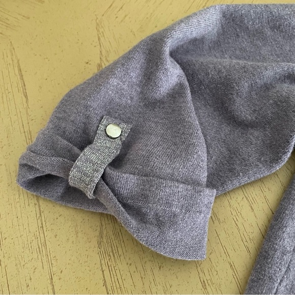 Chico’s Zenergy Snap Mock Sweater Plum Frost Heather Size 1 (M) Cotton Cashmere - Picture 6 of 11